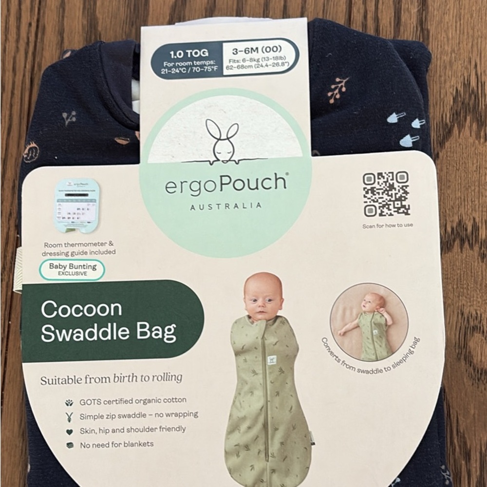 2 brand new in packaging ergopouch swaddle bags